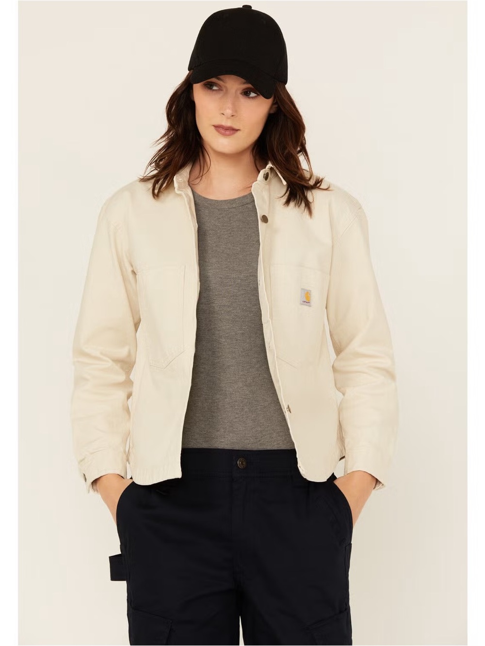 Carhartt Cream Lightweight Canvas Shirt Jacket